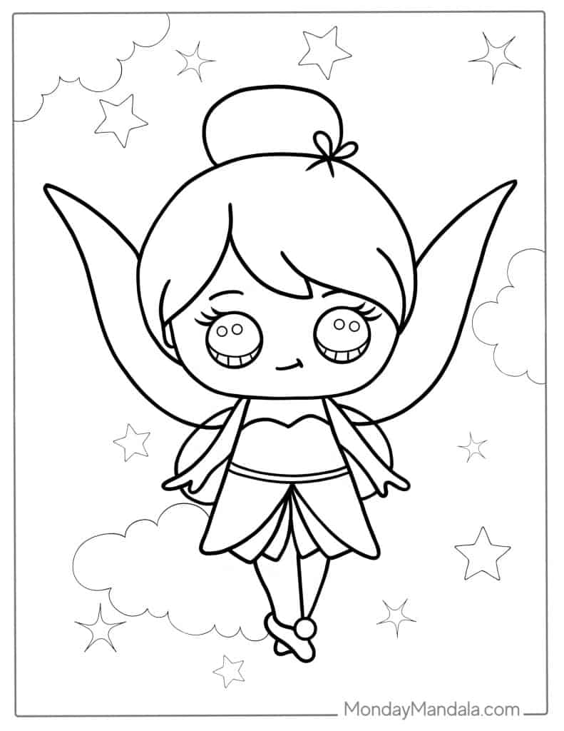 Tinker bell coloring pages free pdf printables