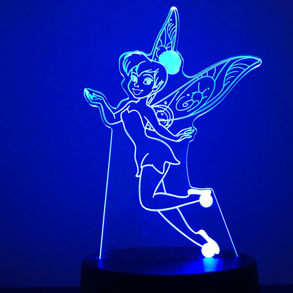 Tinkerbell fairy dust girls d acrylic led colour night light touch table lamp