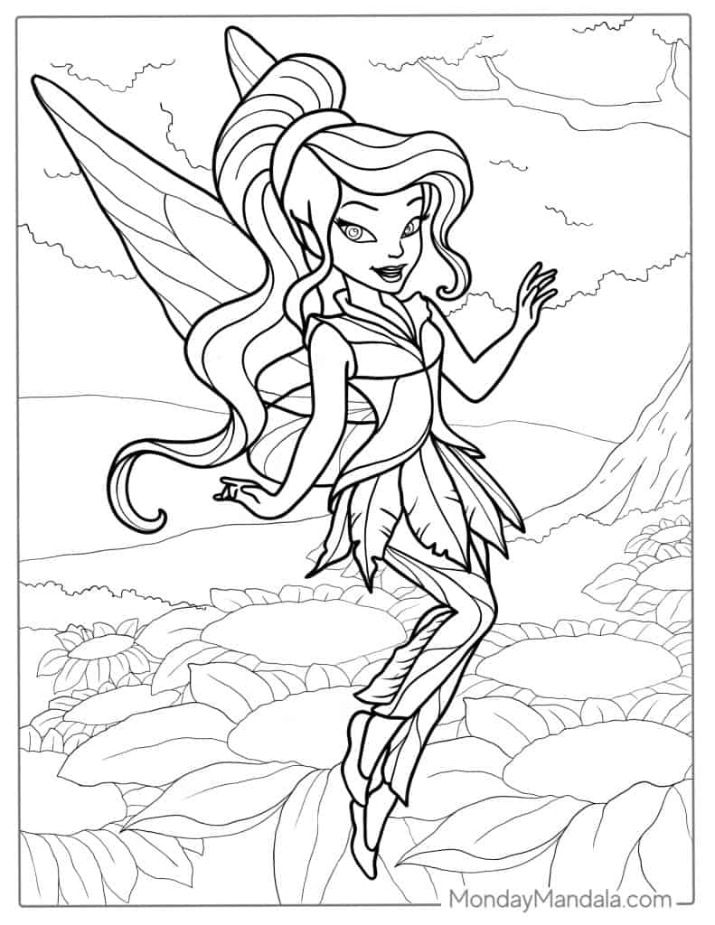 Tinker bell coloring pages free pdf printables