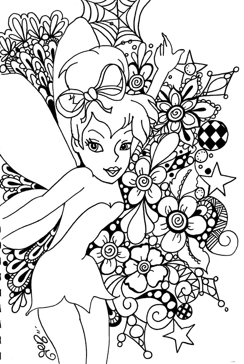 Cute tinkerbell coloring pages pdf to print