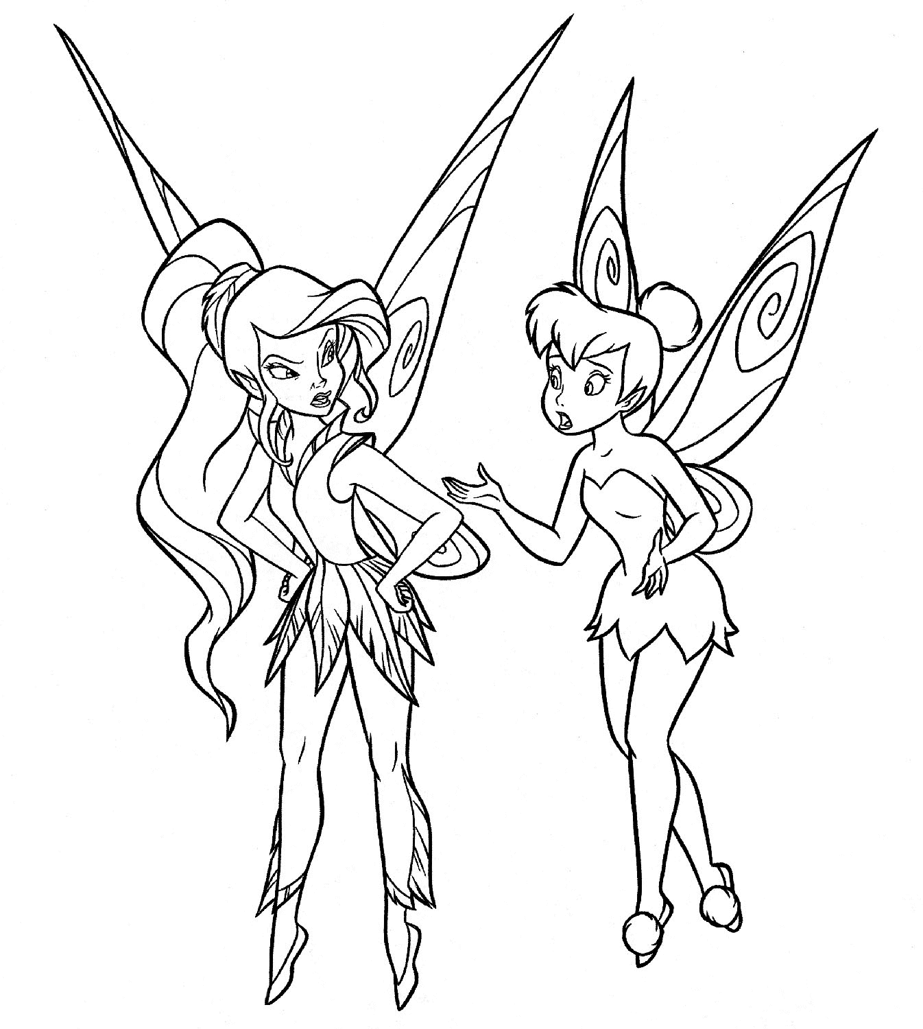 Free printable tinkerbell coloring pages for kids