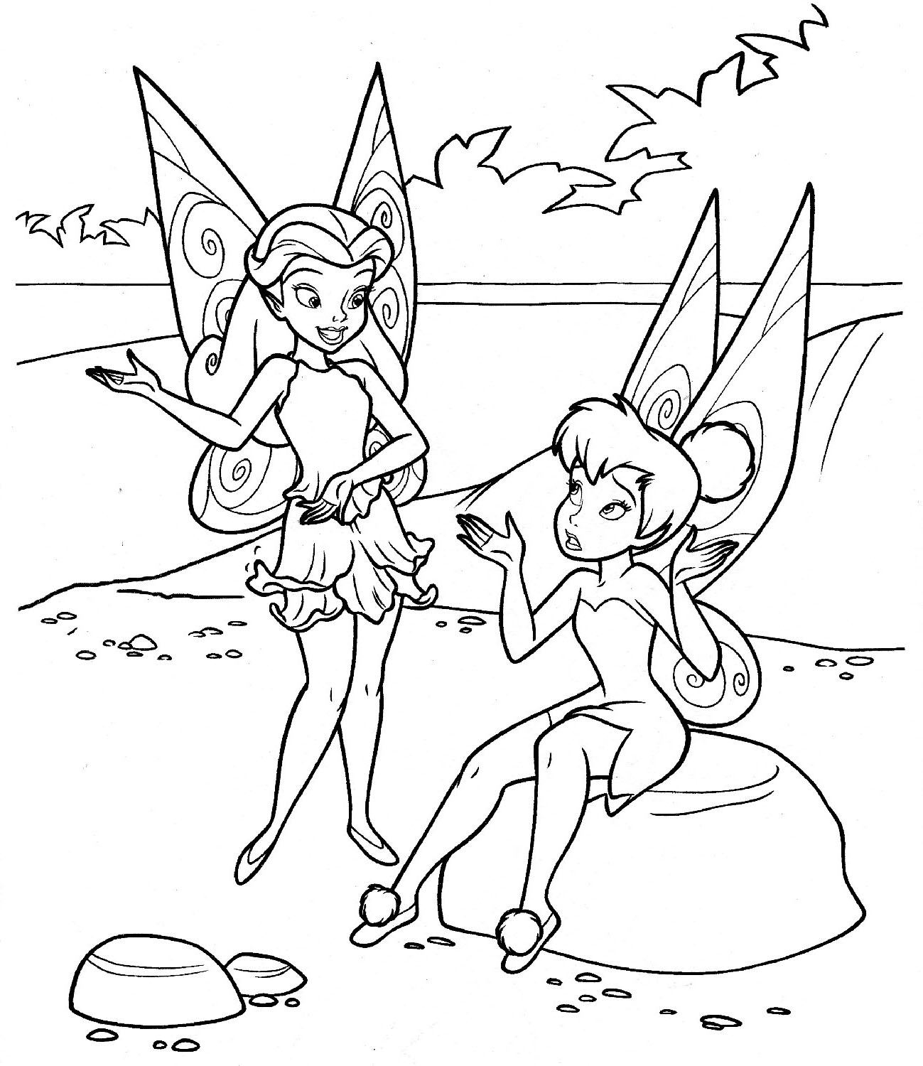 Free printable tinkerbell coloring pages for kids
