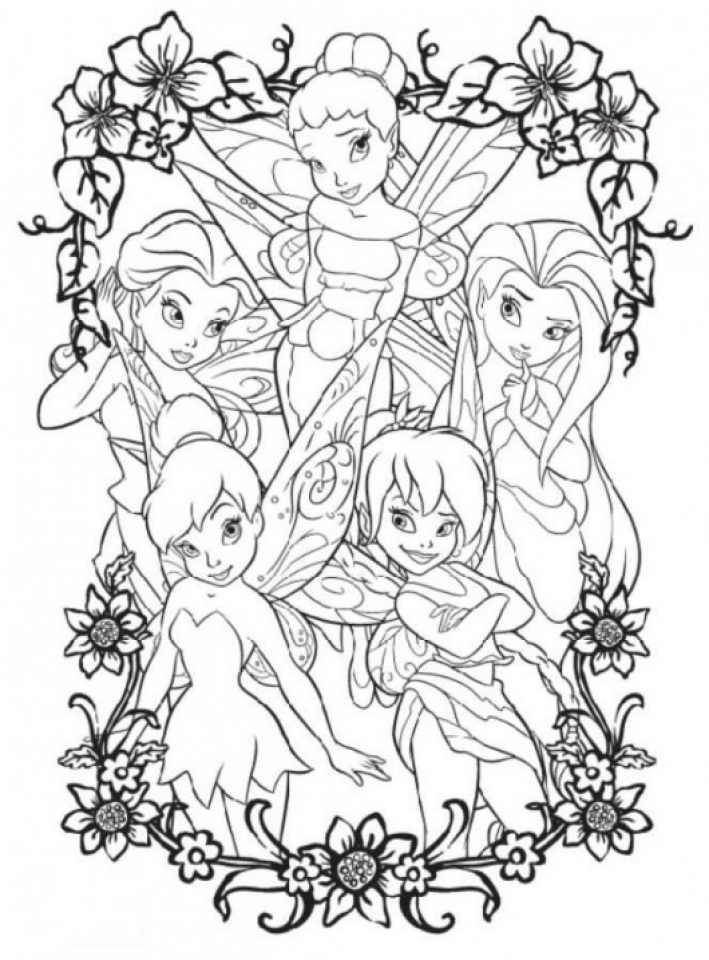 Get this printable tinkerbell coloring pages online