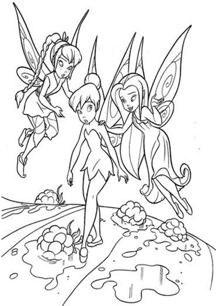 Free easy to print tinkerbell coloring pages