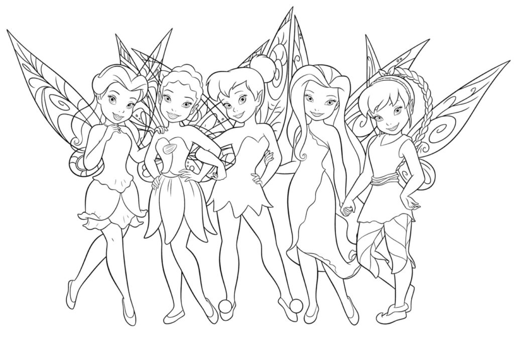 Tinkerbell coloring pages disney fairies for girls wonder day â coloring pages for children and adults