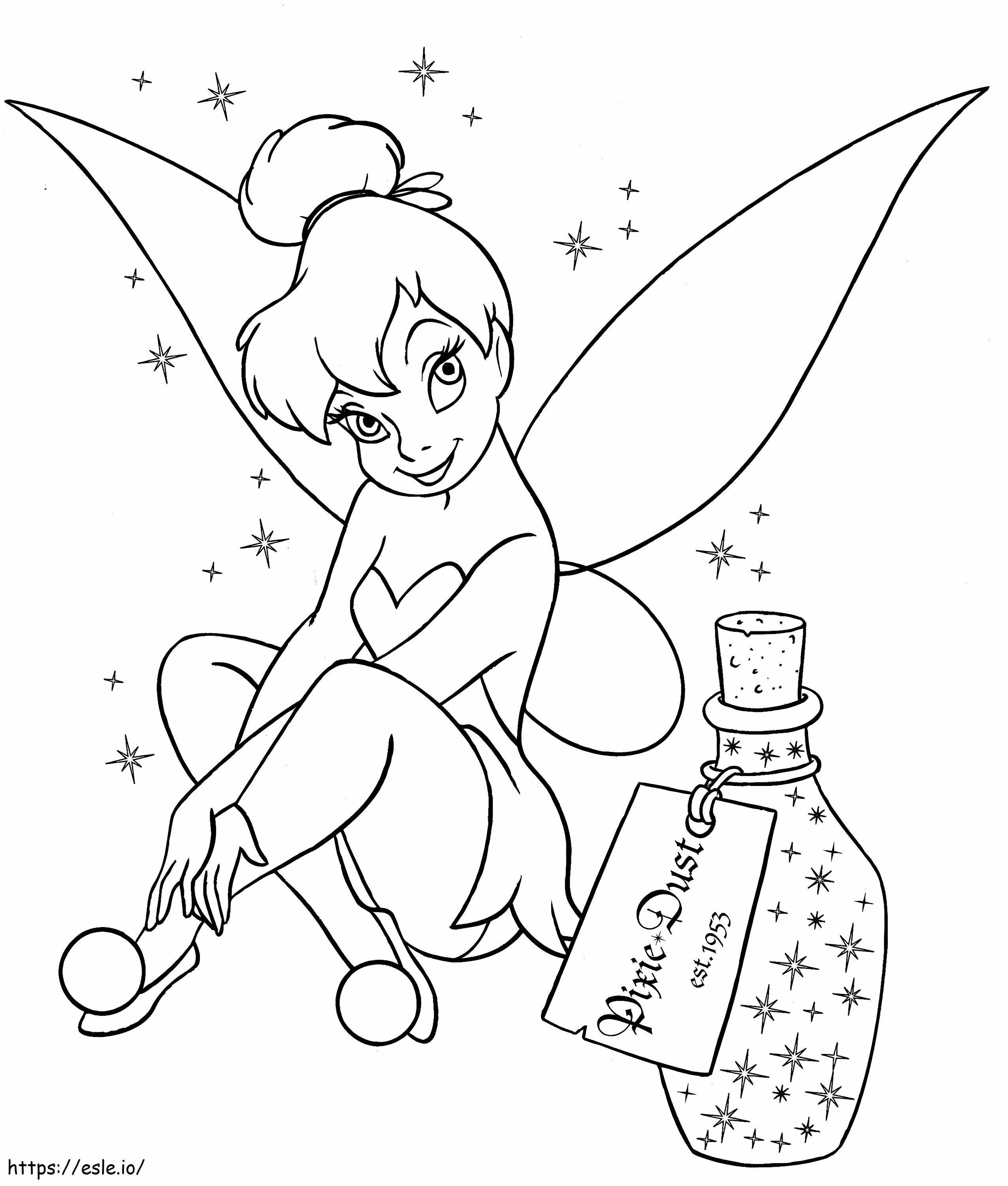 Disney tinkerbell sitting coloring page