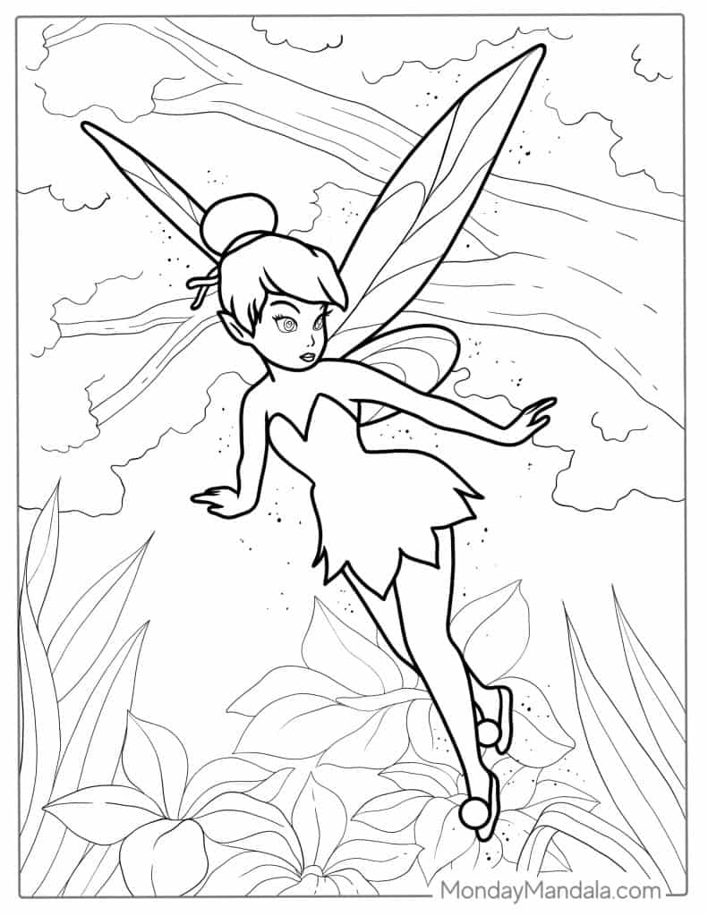 Tinker bell coloring pages free pdf printables