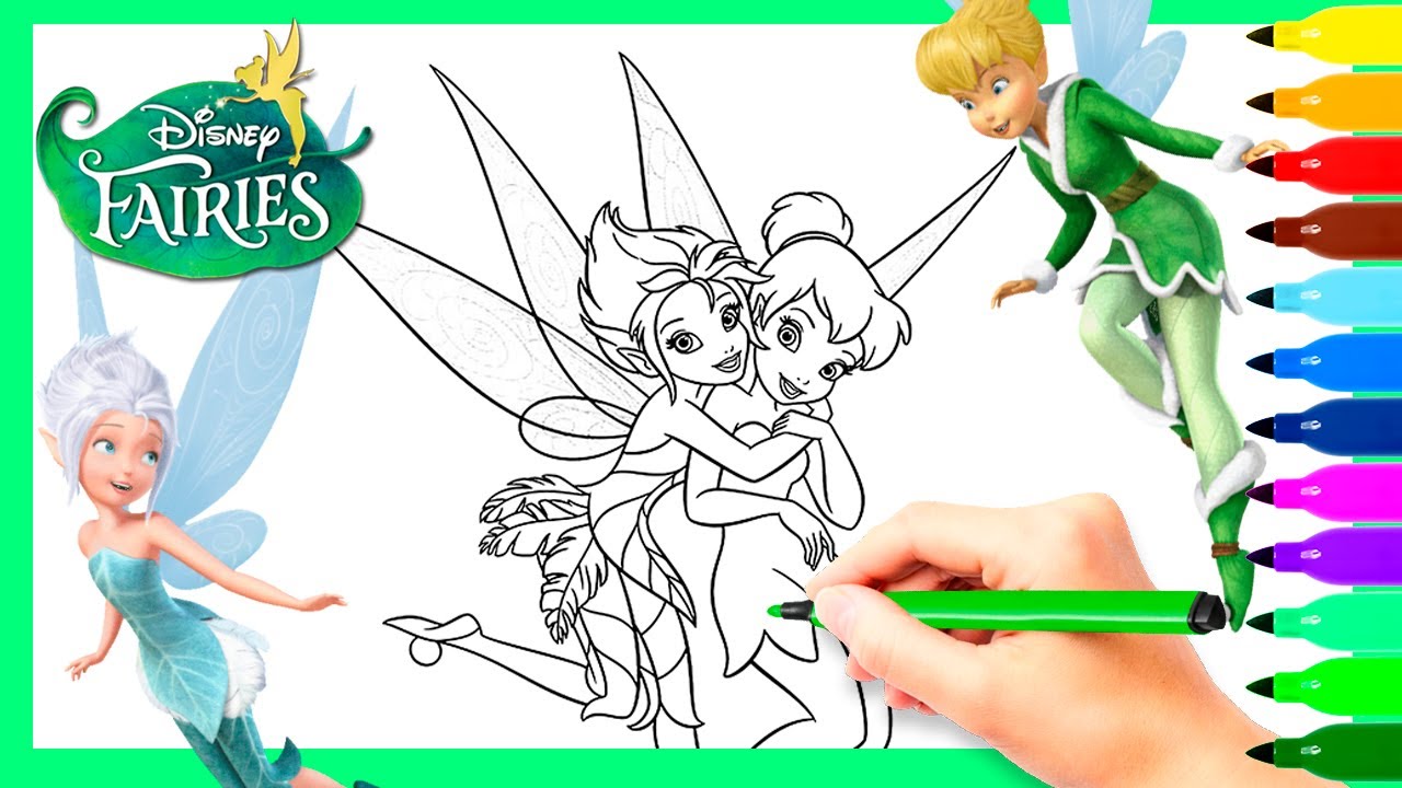 Coloring tinkerbell and periwinkle disney fairies coloring pages