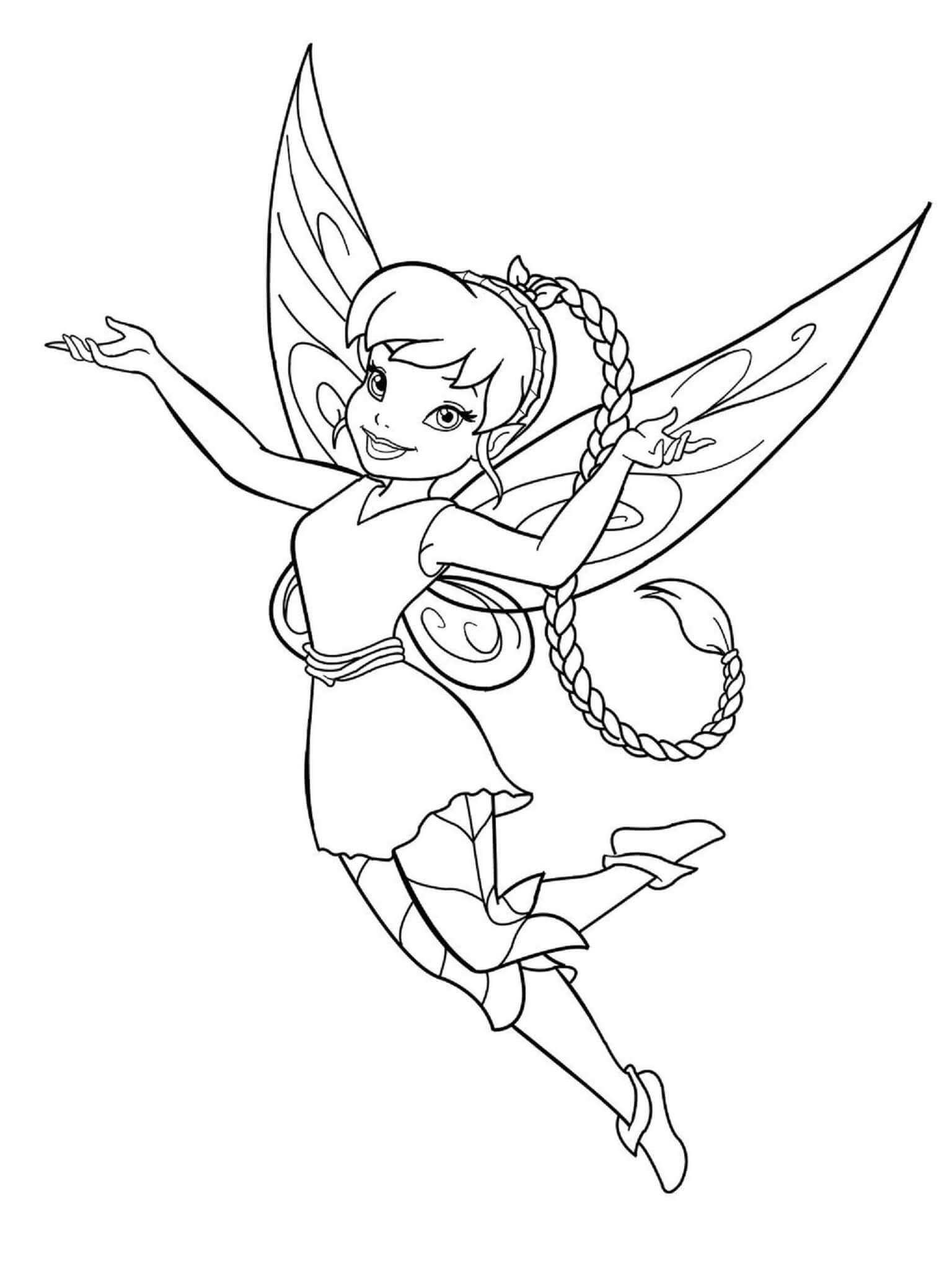 Fun cartoon fairy coloring page