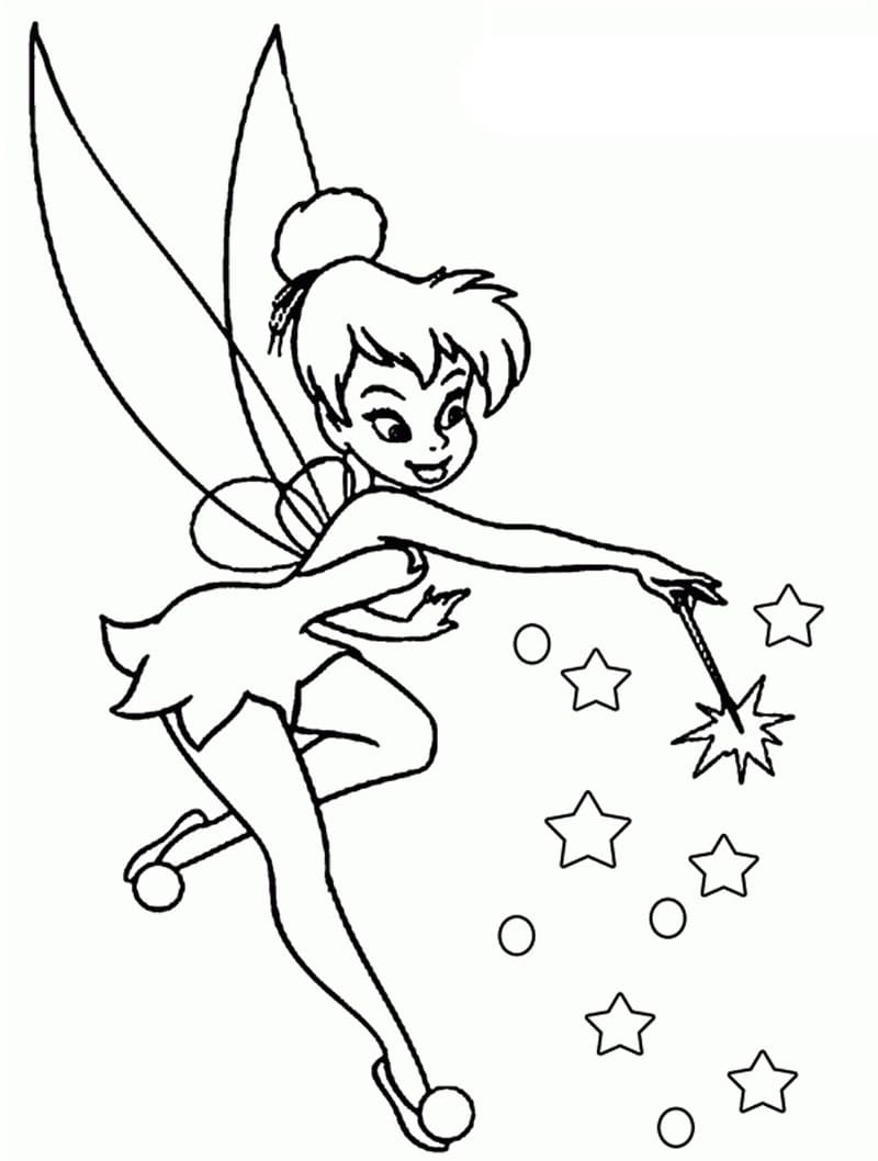 Magical tinkerbell coloring page