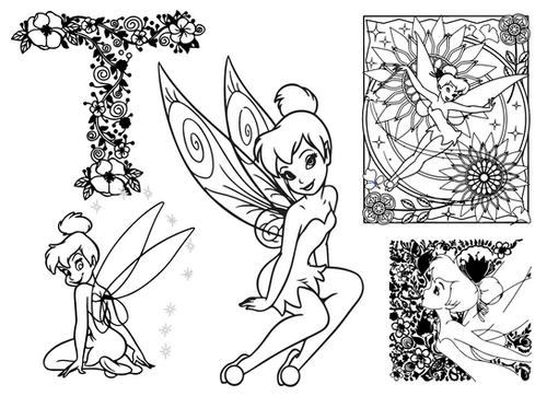 Tinkerbell coloring page bundle