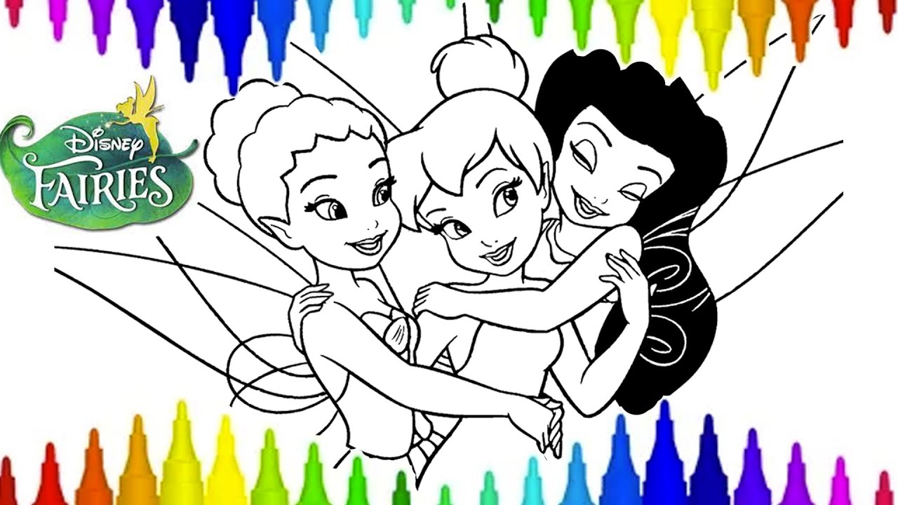 Coloring disney tinkerbell iridessa silvermist coloring