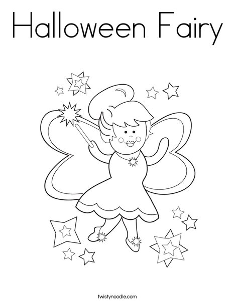 Halloween fairy coloring page