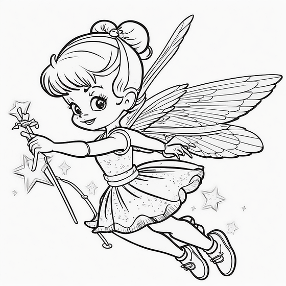 Tinkerbell free coloring page color all day