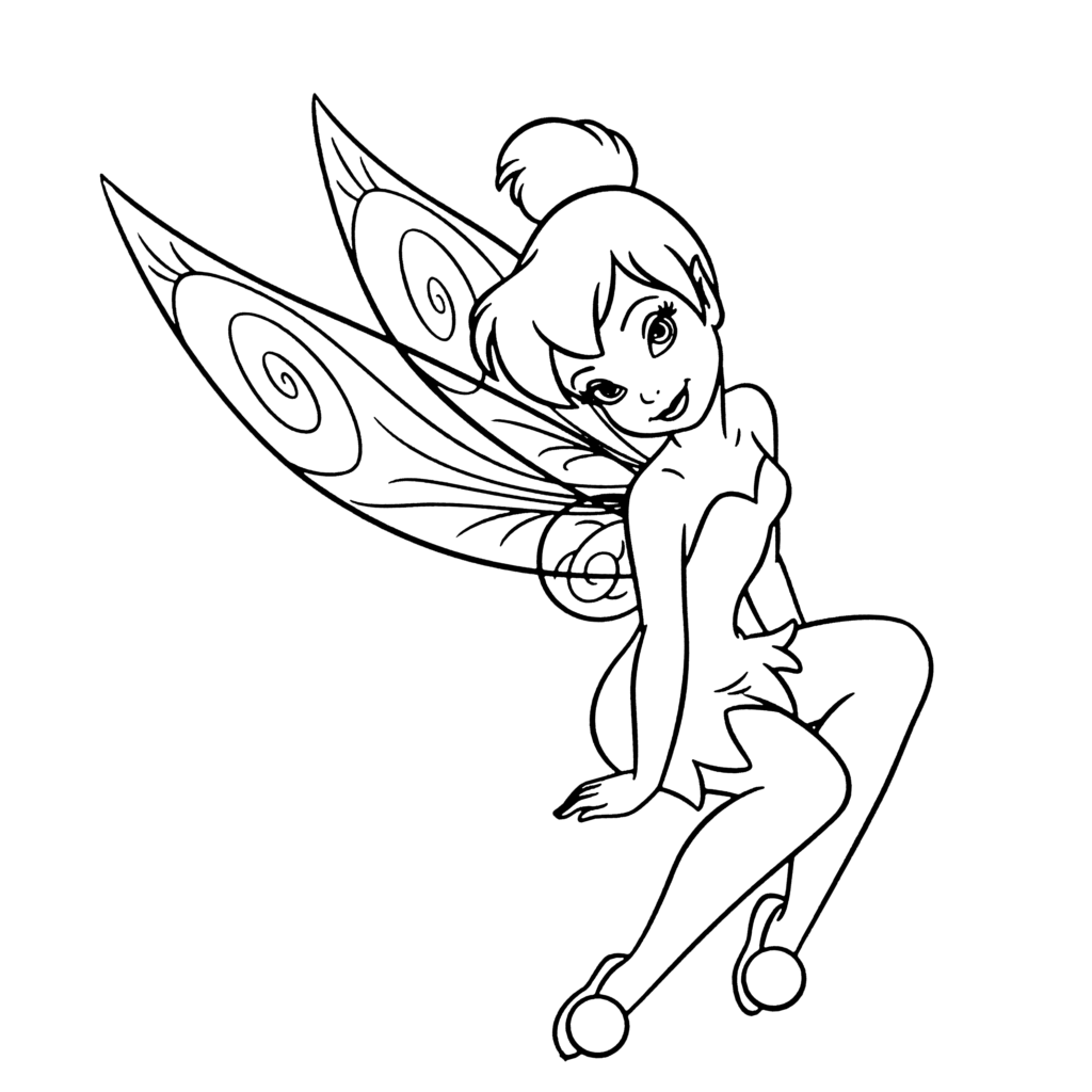 Tinkerbell coloring drawing for kids