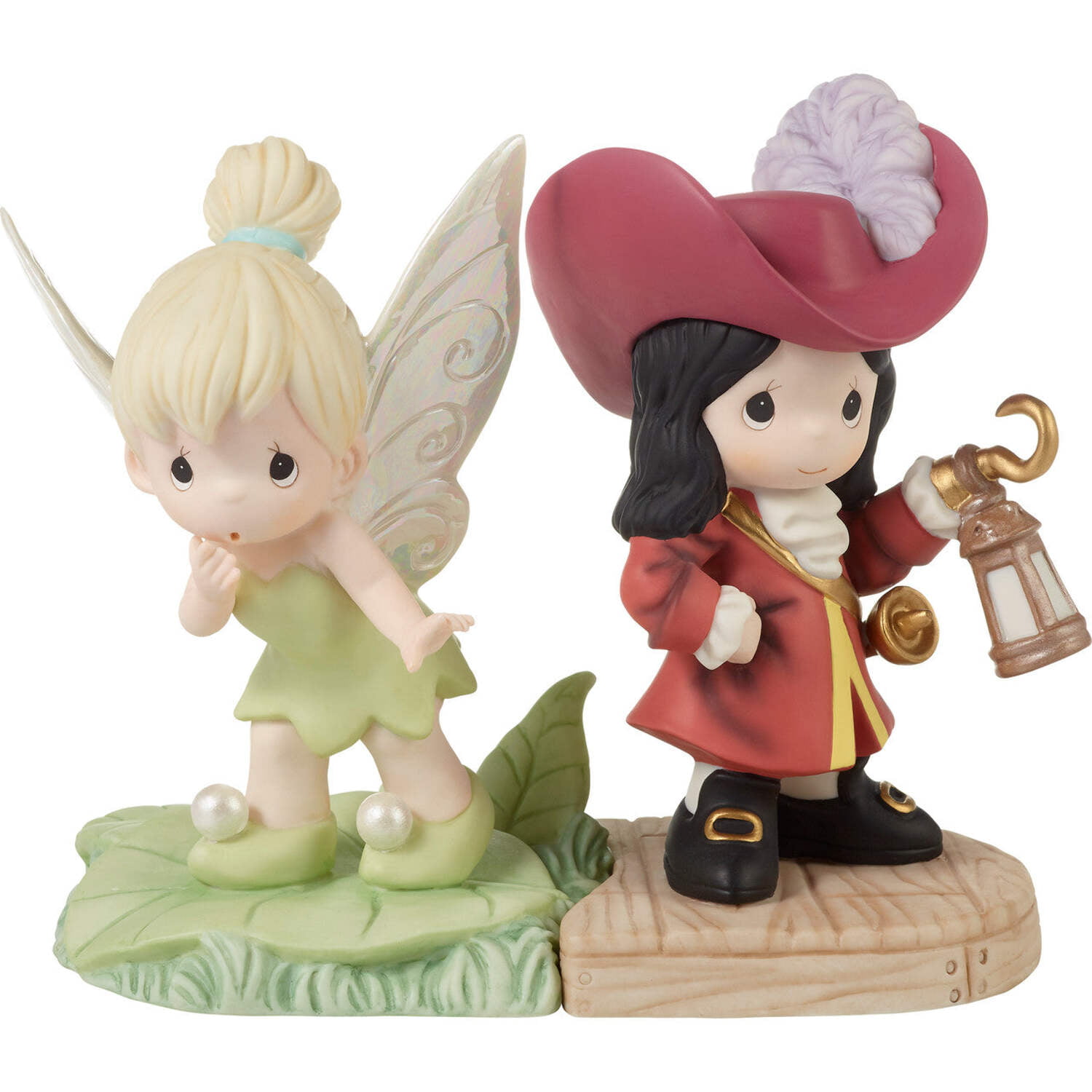 Precious moments disney tinker bell and captain hook life is a daring adventure pcs set