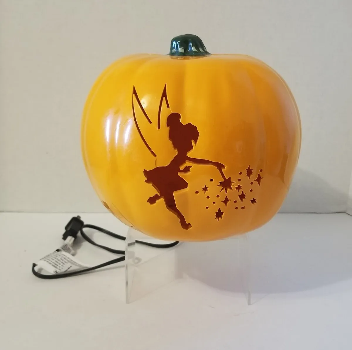 Tinker bell orange halloween pumpkin disney light up sparkly plastic works