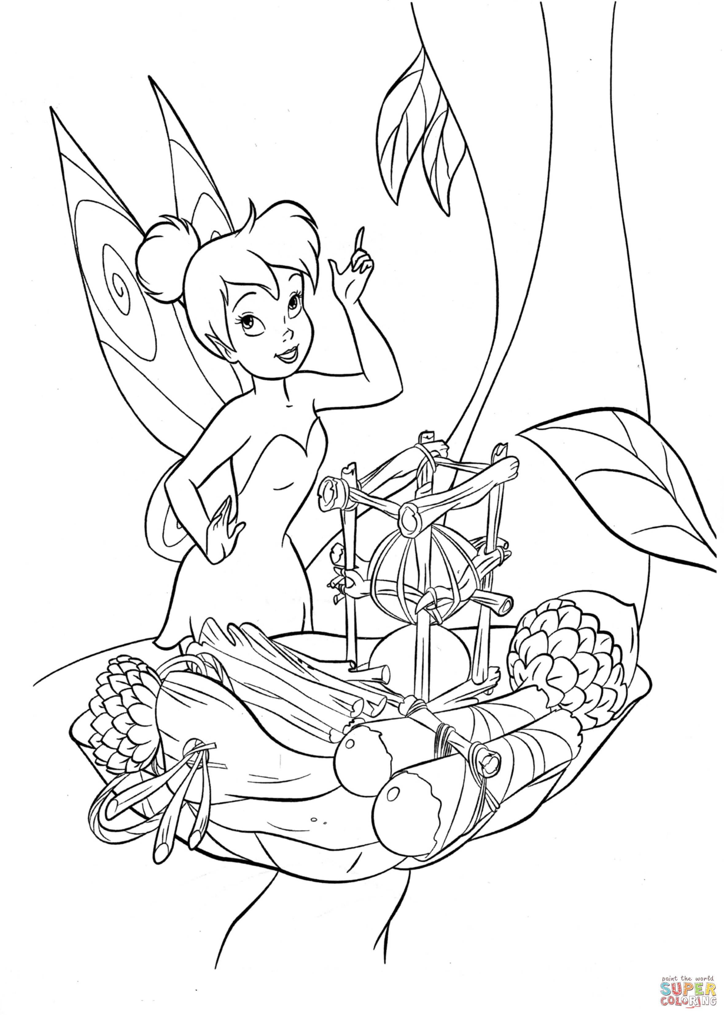 Tinkerbell is trying to cook coloring page free printable coloring pages