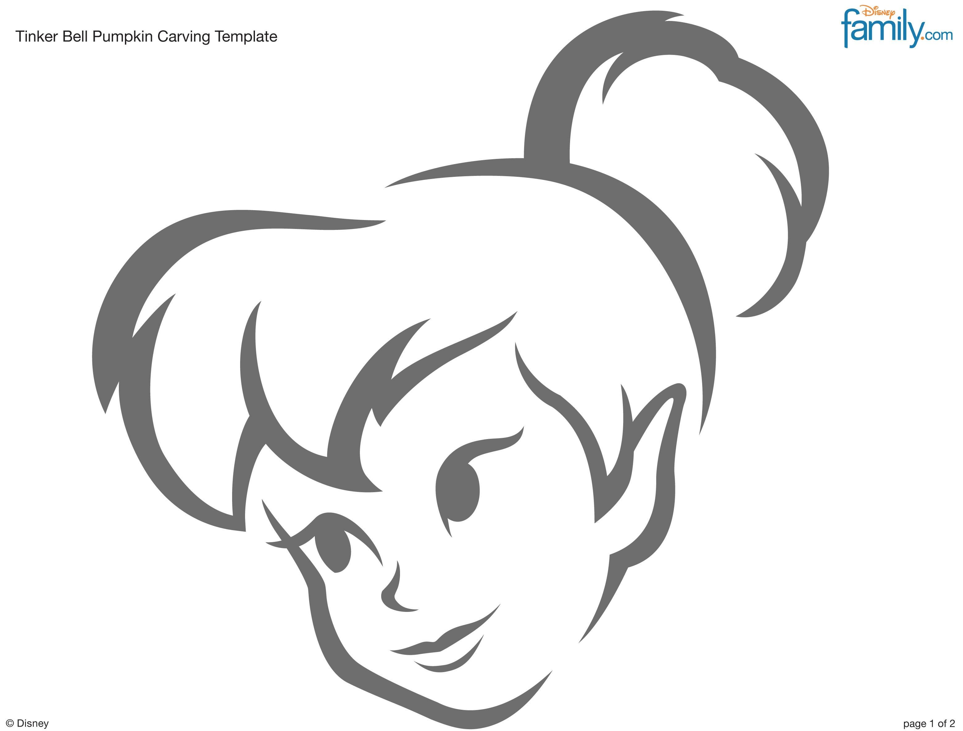 Disney peter pan tinkerbell pumpkin stencil