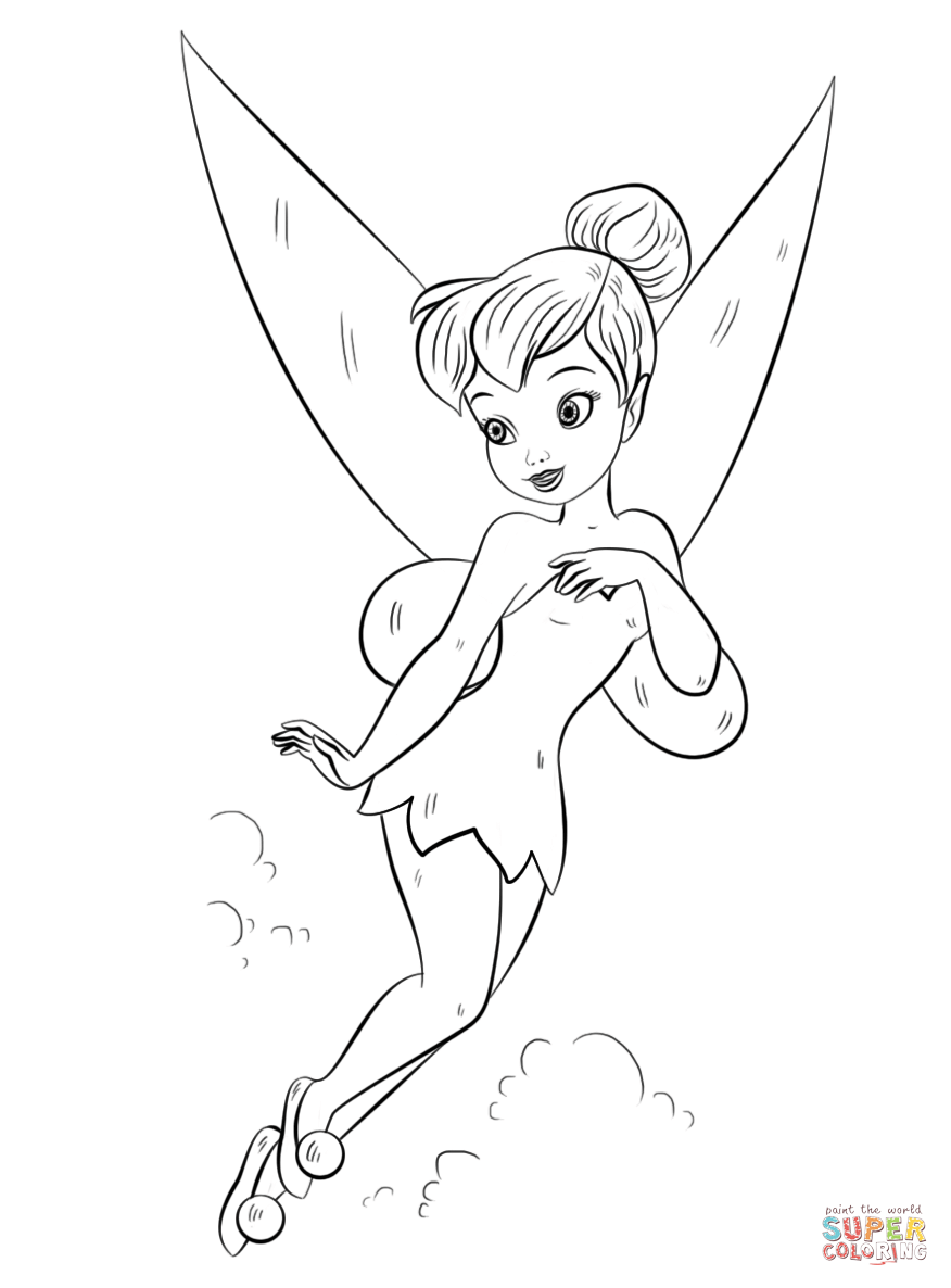 Tinkerbell coloring page free printable coloring pages