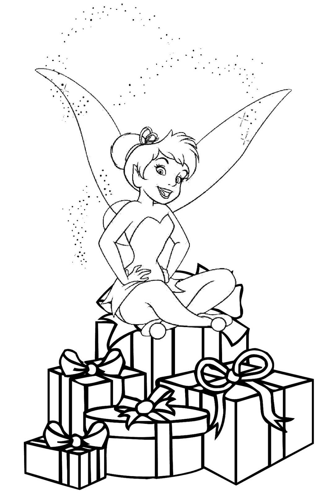 Coloring pages christmas tinkerbell coloring pages