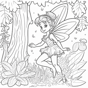 Tinkerbell free coloring page color all day