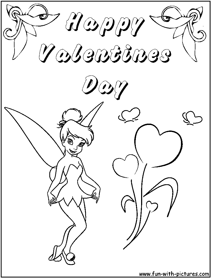Tinkerbell valentine coloring page
