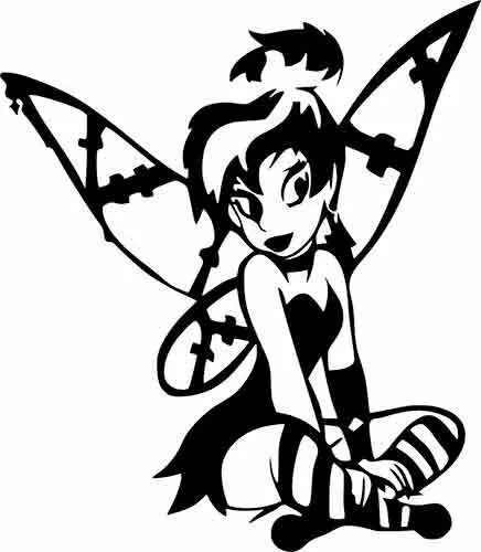 Tinkerbell fairy punk rock wall car truck window vinyl sticker decal x