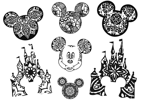 Mickey mouse tinkerbell flower coloring pages