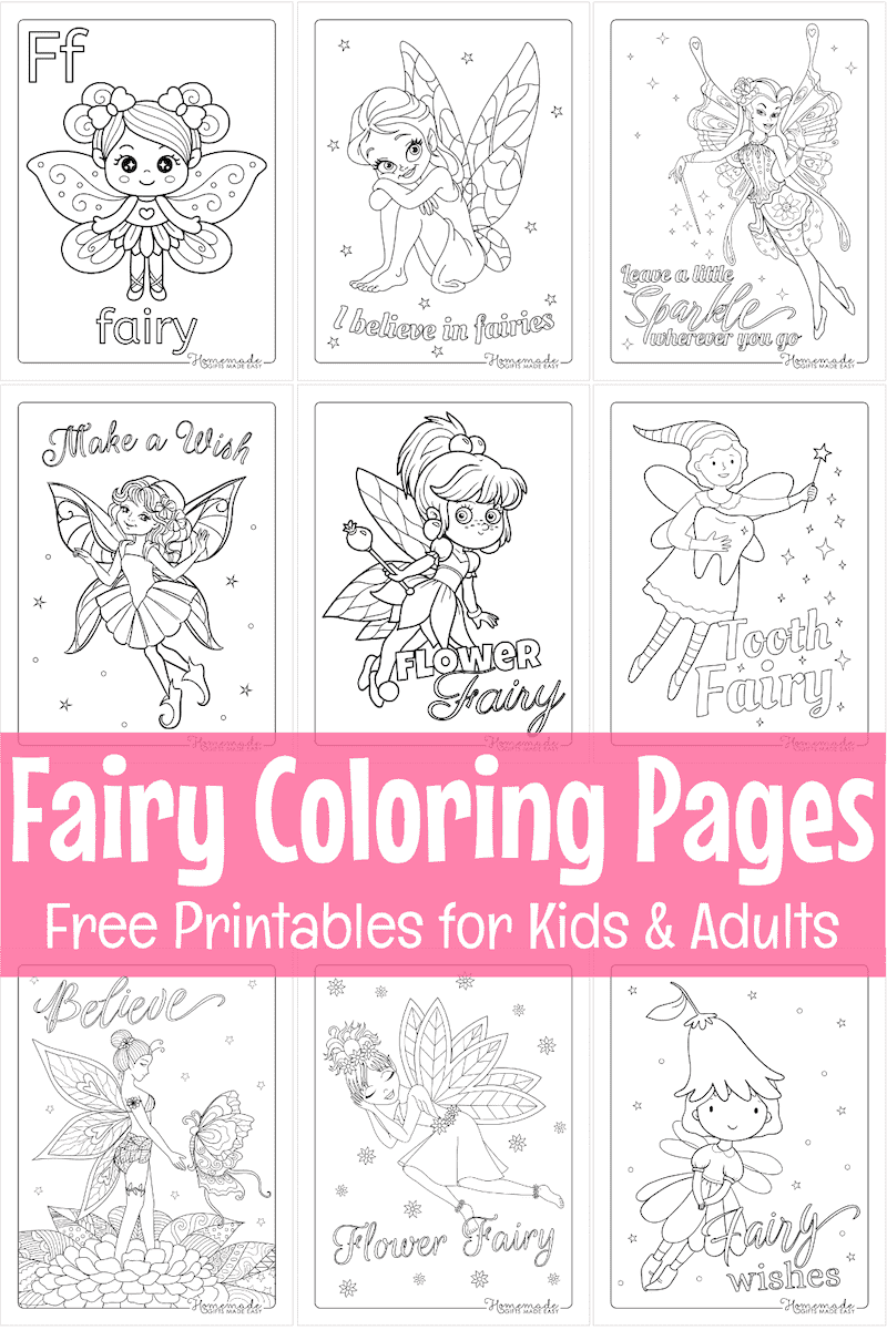 Beautiful fairy coloring pages free printables