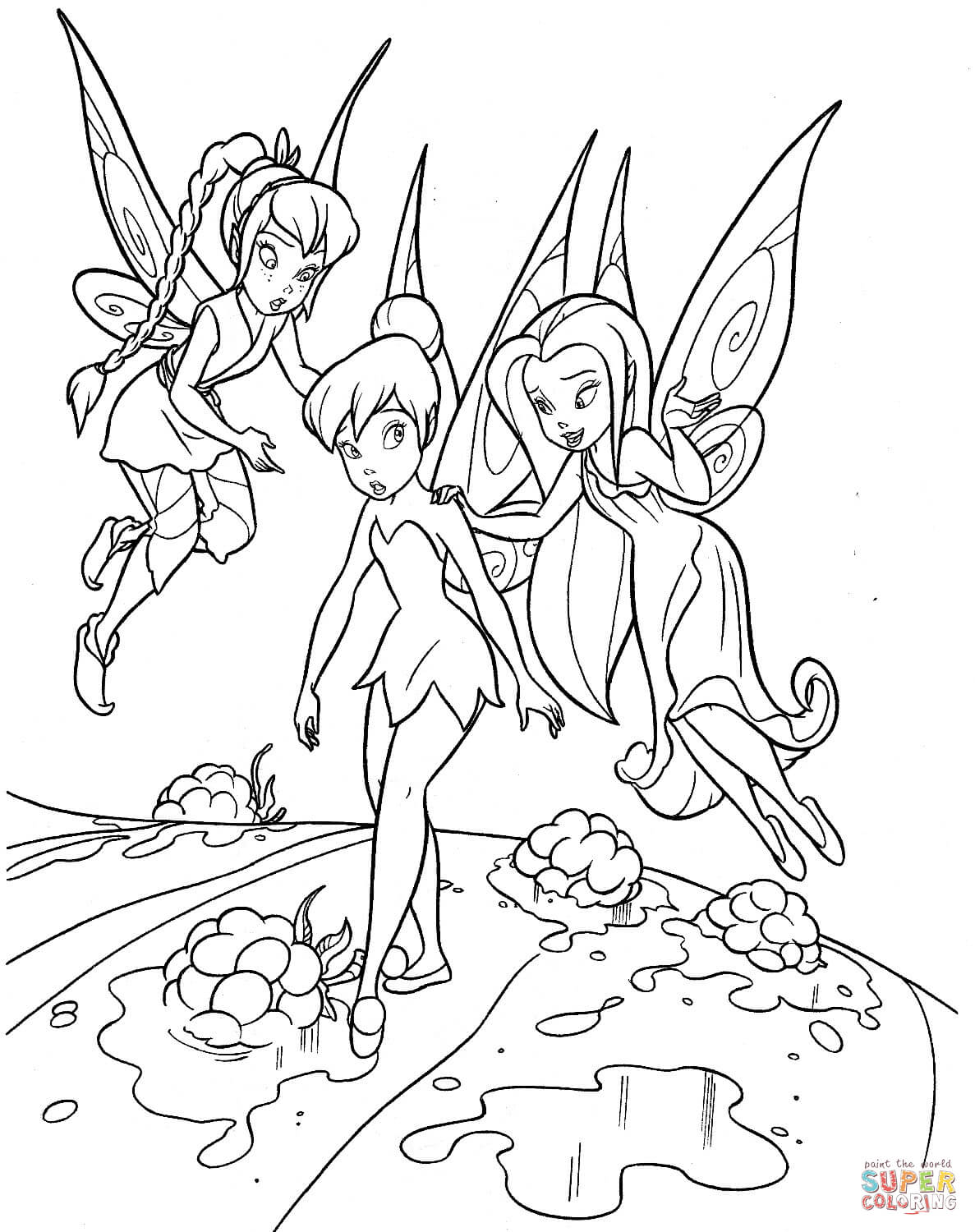 Teaching tinkerbell coloring page free printable coloring pages