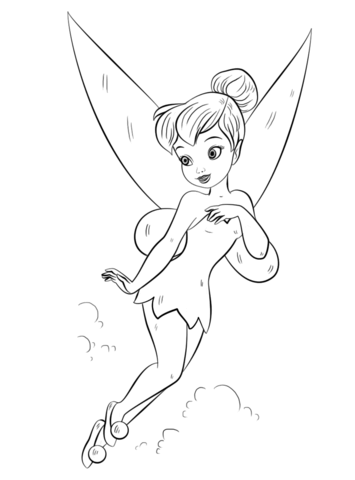 Tinkerbell coloring page free printable coloring pages