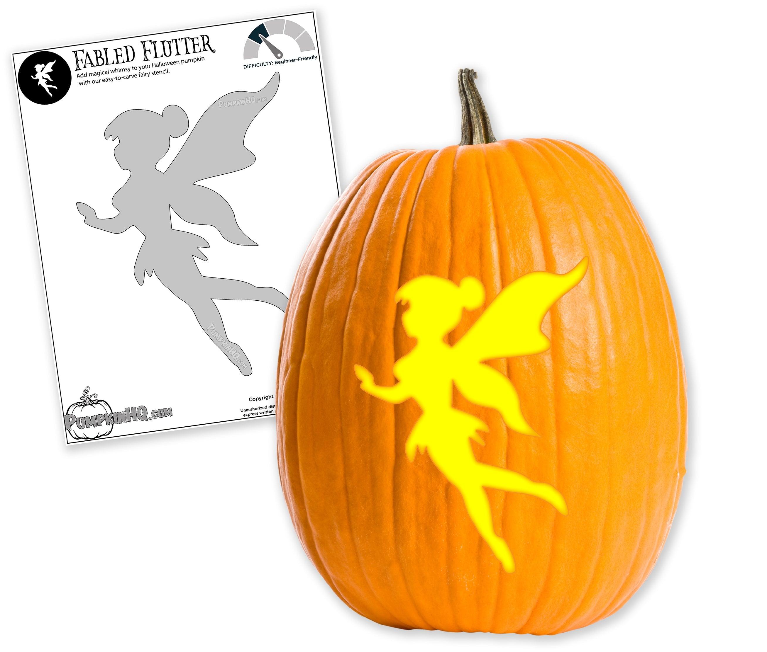 Fairy pixie pumpkin carving stencil