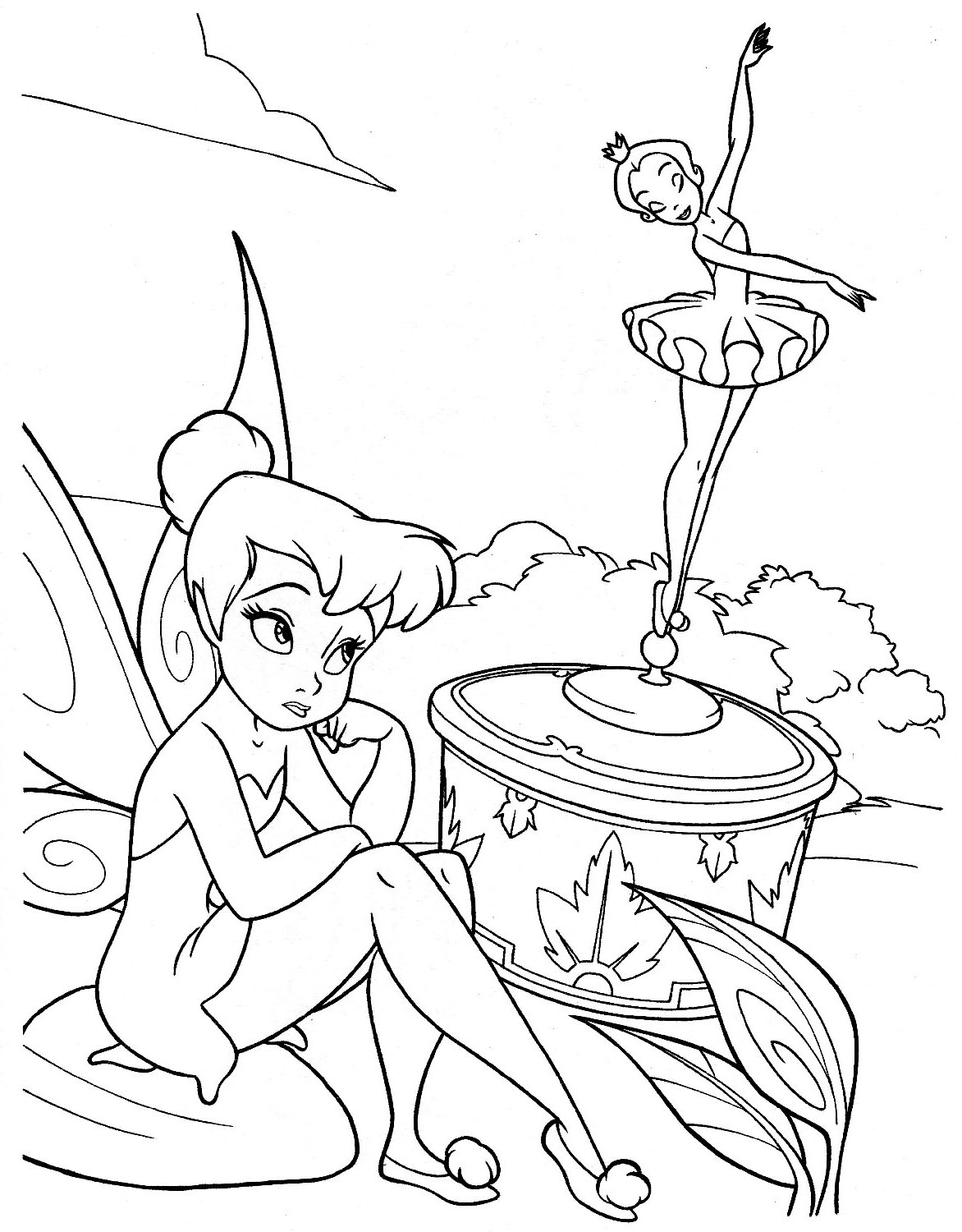 Free printable tinkerbell coloring pages for kids