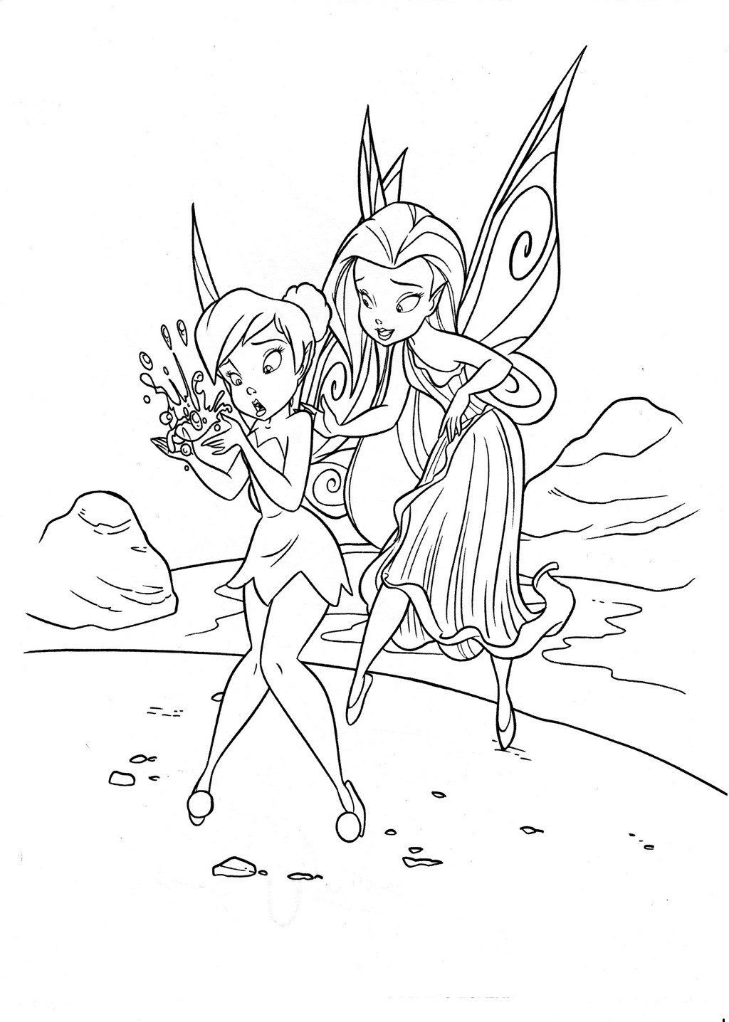 Free printable tinkerbell coloring pages for kids