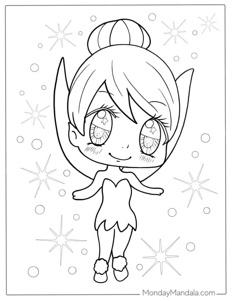 Tinker bell coloring pages free pdf printables