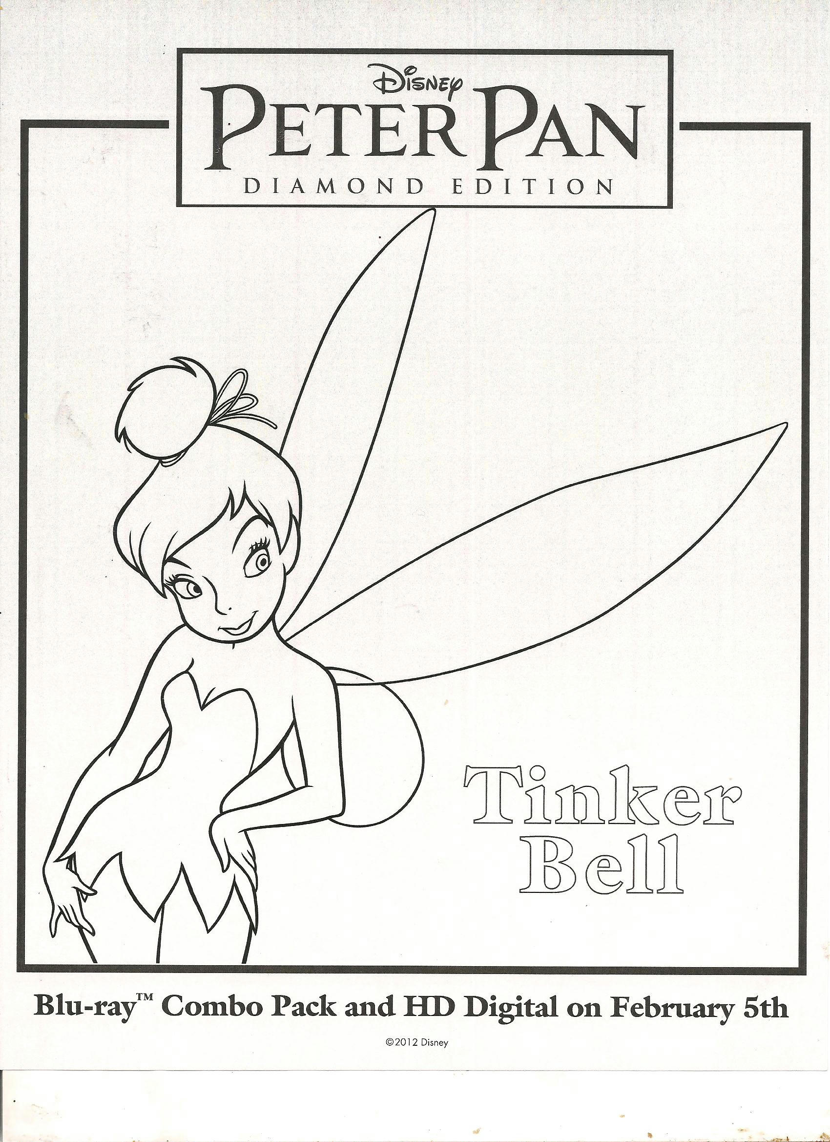 Peter pan tinkerbell and captain hook coloring pages for kids