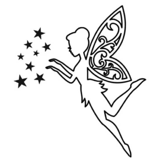 Fairy tinkerbell reusable stencil or decal