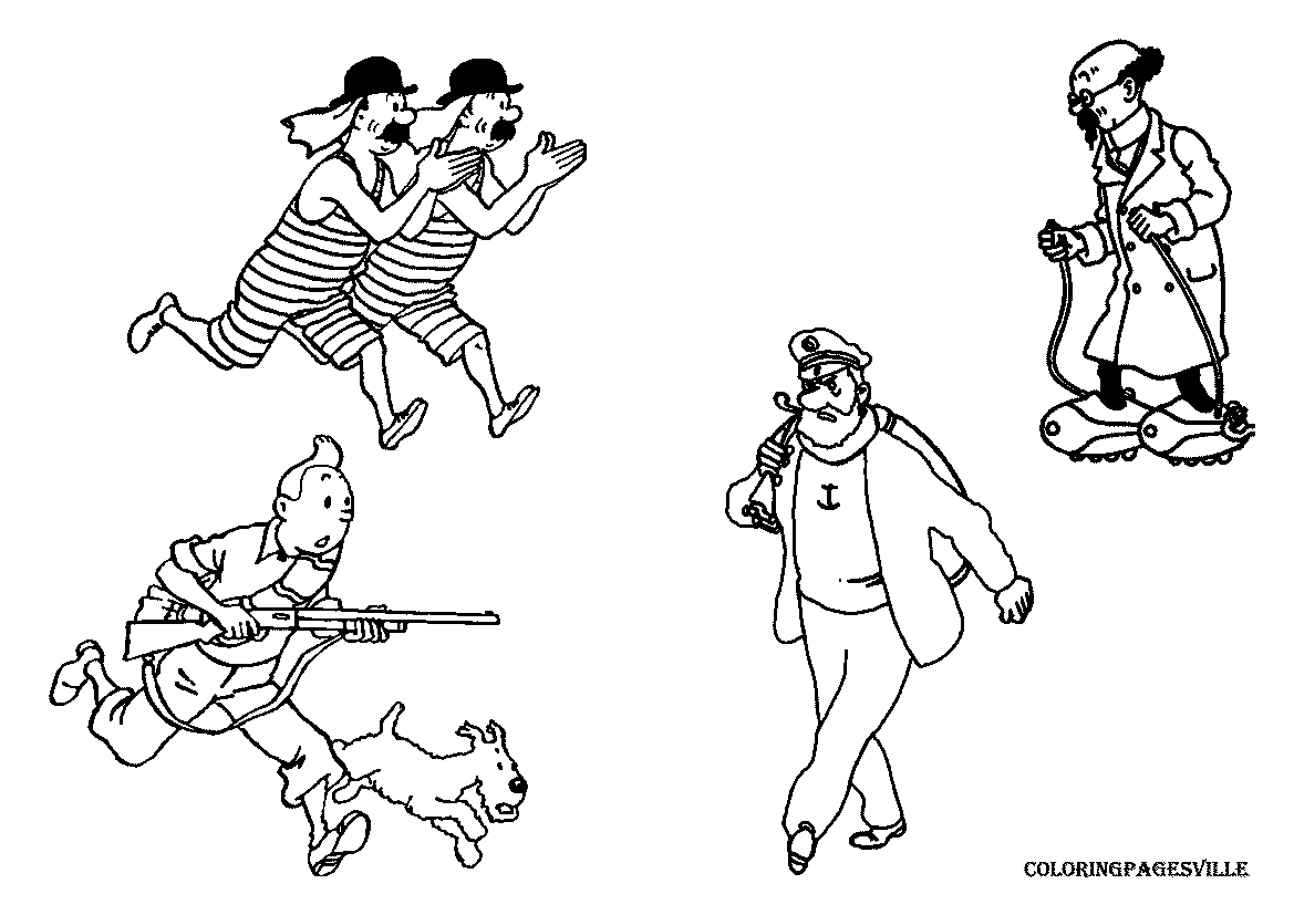 The adventures of tintin coloring pages