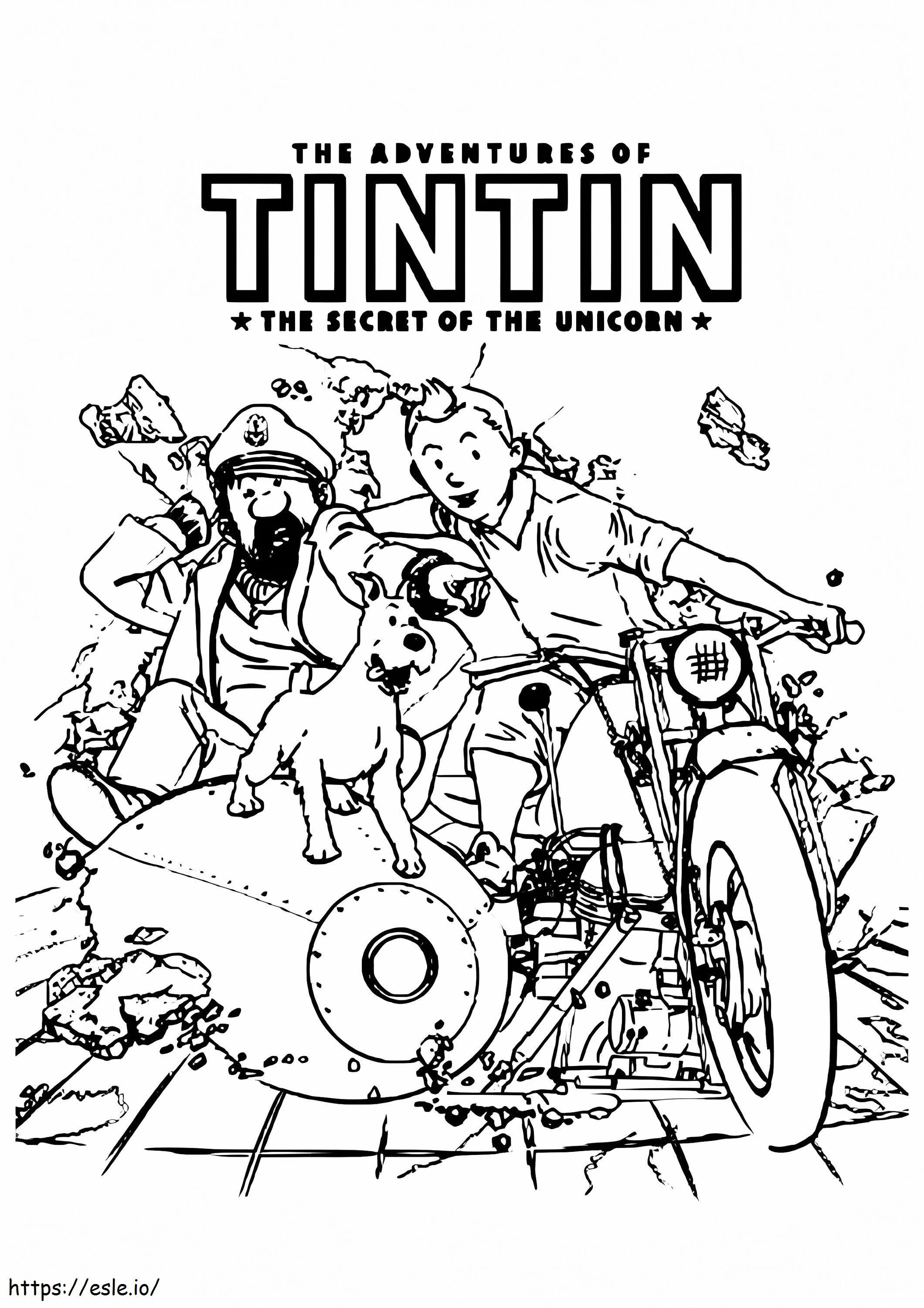 The adventures of tintin coloring page