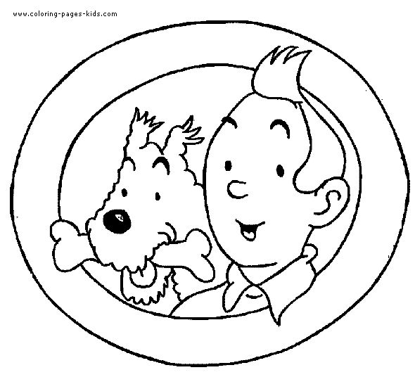 Tin tin cartoon coloring pages kids cartoon characters tintin