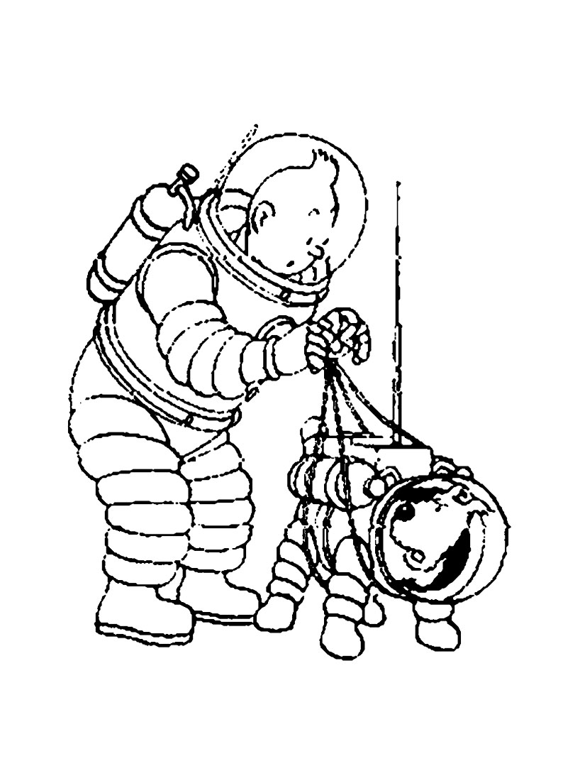 Image of tintin to print and color