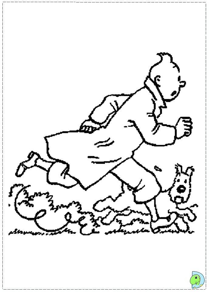 Tintin coloring page