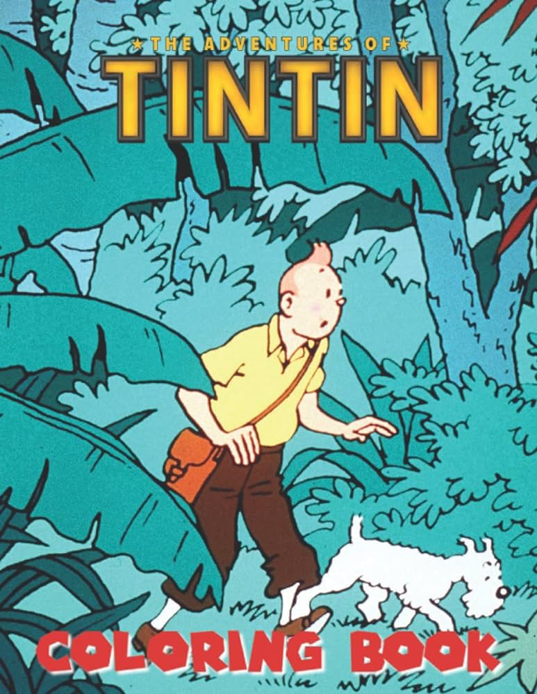 Tintin coloring book jumbo coloring book for kids ages