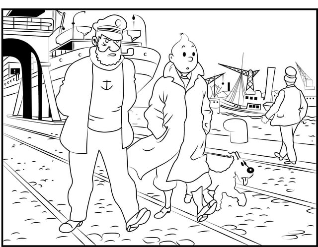 Tintin and captain haddock and snowy mailo in arabic âï just dont know how to color it if anyone can help me âºï radobeillustrator