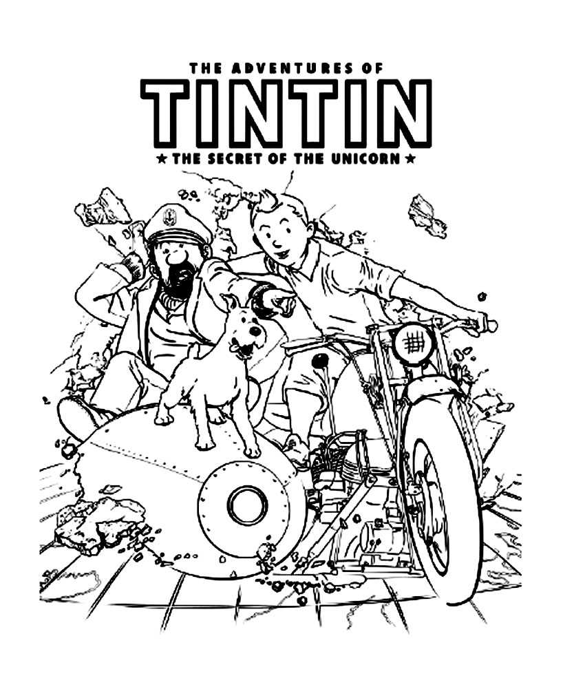 Free tintin coloring pages to download