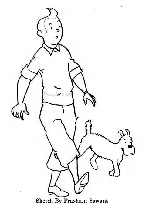 Coloring page tintin cartoons â printable coloring pages