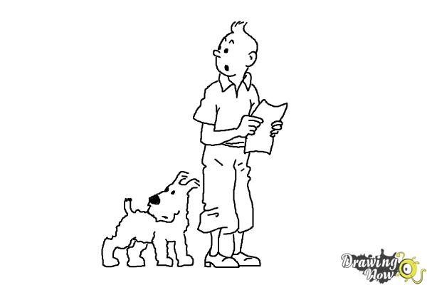 How to draw tintin and snowy from the adventures of tintin