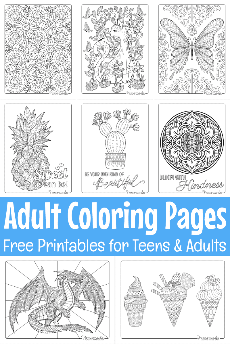 Adult coloring pages to print for free