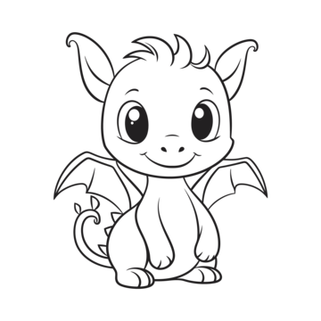 Cute little dragon coloring page outline sketch drawing vector dragon drawing wing drawing ring drawing png and vector with transparent background for free download